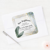 Sticker Carré Carte d'introduction personnalisée pour un nouveau (Enveloppe)