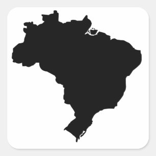 Sticker Carré Carte du Brésil