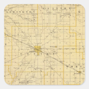 Sticker Carré Carte du comté de Boone