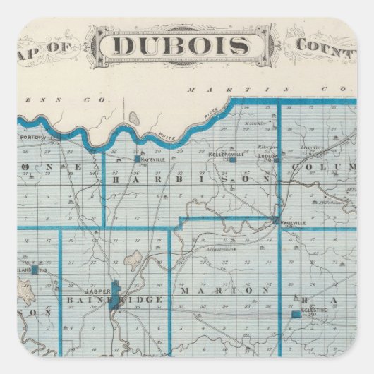 Sticker Carré Carte du comté de Dubois (Devant)