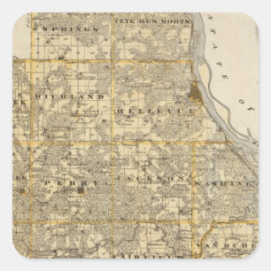 Sticker Carré Carte du comté de Jackson 2