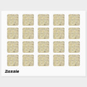 Sticker Carré Carte du comté de Macoupin (Feuille)