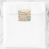 Sticker Carré Carte du comté d'Iowa, État du Wisconsin (Sac)