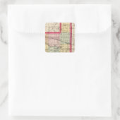 Sticker Carré Carte du comté d'Ottawa, Michigan (Sac)