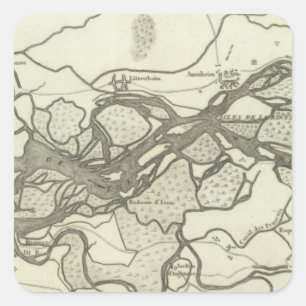 Sticker Carré Carte du cours du Rhin