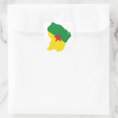 Sticker Carré Carte du drapeau de Guyane GF (Sac)