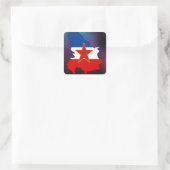 Sticker Carré Carte du drapeau de la Yougoslavie cool (Sac)