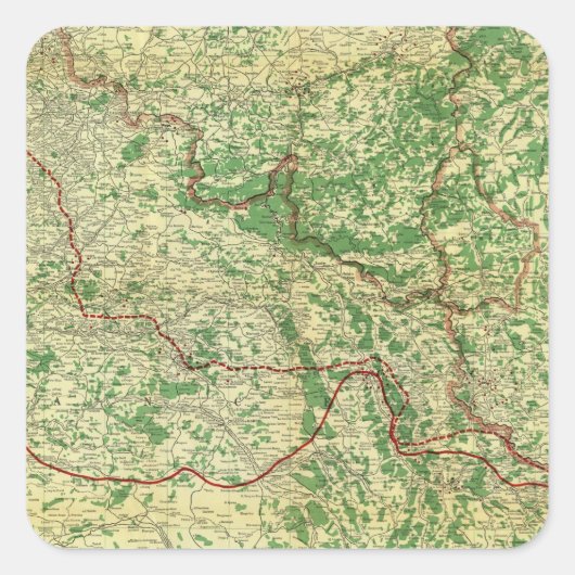 Sticker Carré Carte du front occidental (Devant)