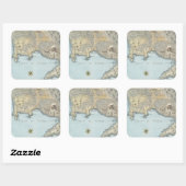 Sticker Carré Carte du Golfe de Naples et d'abords (Feuille)