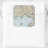 Sticker Carré Carte du Golfe de Naples et d'abords (Sac)