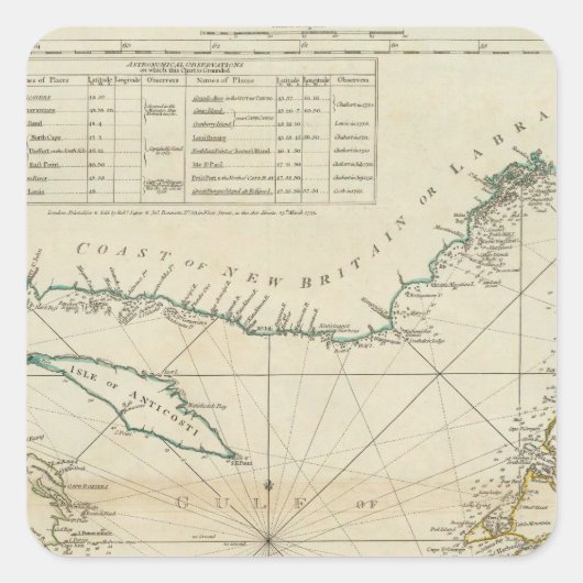 Sticker Carré Carte Du Golfe Du Saint-Laurent (Devant)