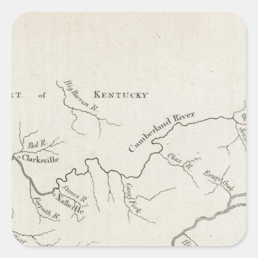 Sticker Carré Carte du gouvernement du Tennessee (Devant)