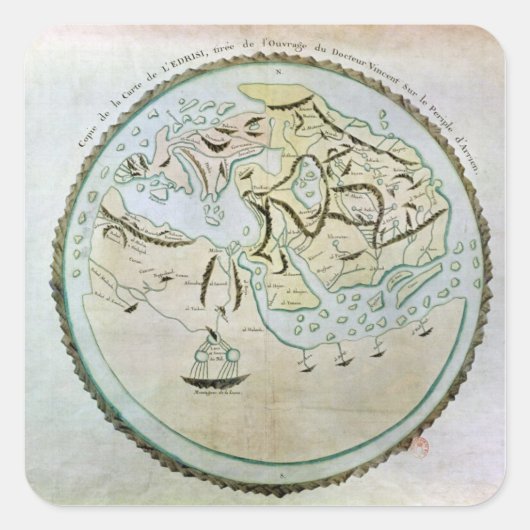 Sticker Carré Carte du monde (Devant)