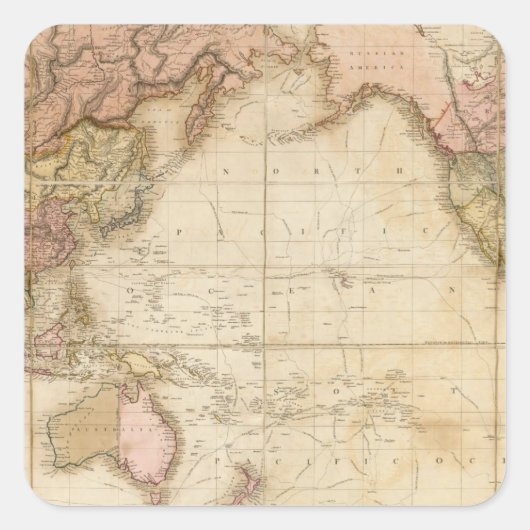Sticker Carré Carte du monde (Devant)