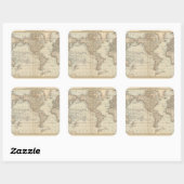 Sticker Carré Carte du monde 2 (Feuille)