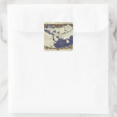 Sticker Carré Carte du monde connu, de 'Geographia' (Sac)