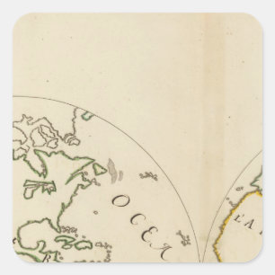 Sticker Carré Carte du monde dans 4 parts