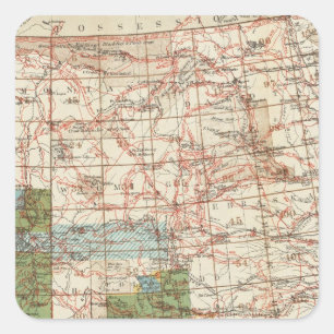 Sticker Carré Carte du progrès 1880 des enquêtes géographique