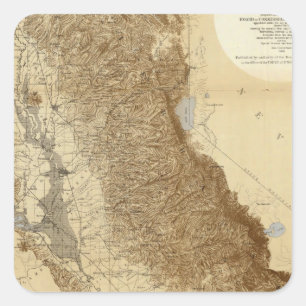 Sticker Carré Carte du San Joaquin