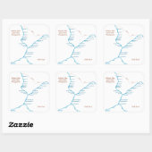 Sticker Carré Carte du sentier des chutes du RGSP (Feuille)