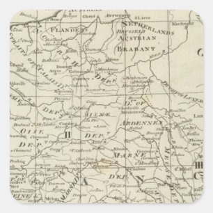 Sticker Carré Carte du Siège de Guerre en France