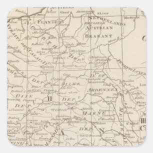 Sticker Carré Carte du Siège de Guerre en France 2