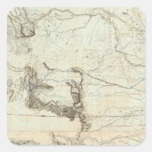 Sticker Carré Carte Du Territoire Des États-Unis