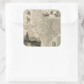 Sticker Carré Carte du Texas aux frontières du comté (Sac)