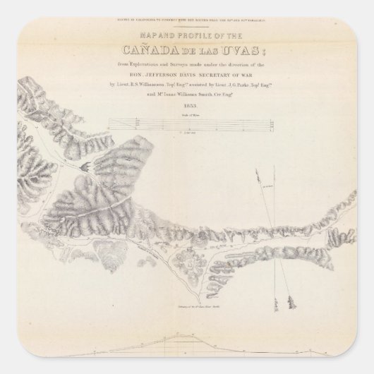 Sticker Carré Carte et profil du Canada de las Uvas (Devant)