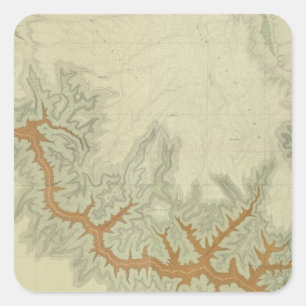 Sticker Carré Carte géologique composée de plateau de Kaibab