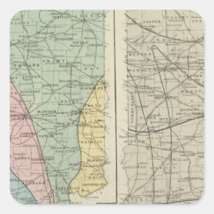 Sticker Carré Carte géologique de l'Indiana