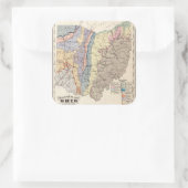 Sticker Carré Carte géologique de l'Ohio (Sac)