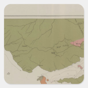 Sticker Carré Carte géologique du secteur clair de lac