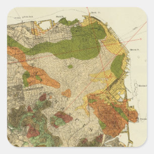 Sticker Carré Carte géologique San Francisco