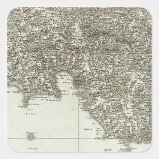 Sticker Carré Carte gravée de France 2 (Devant)