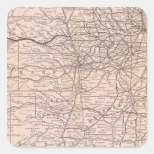 Sticker Carré Carte Great Western Railway of Canada