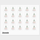 Sticker Carré Carte Holiday Holly Merry & Bright (Feuille)