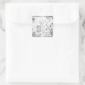 Sticker Carré Carte montrant l'itinéraire de la flotte Armada (Sac)