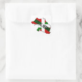 Sticker Carré Carte pays basque plus drapeau euskal herria (Sac)