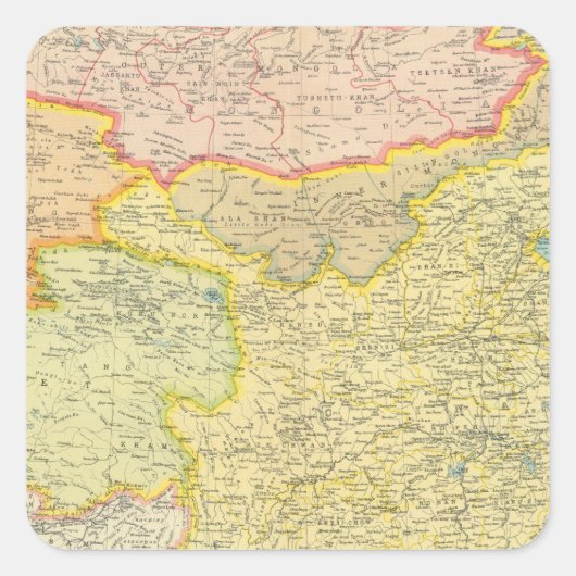 Sticker Carré Carte politique chinoise (Devant)