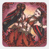 Sticker Carré Carte postale Gemini Bellydancer (Devant)