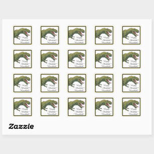 Sticker Carré Carte postale T-Rex Dinosaur Hanoukka