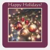 Sticker Carré Carte pour les fêtes (Devant)