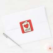 Sticker Carré Carte Red Valentines Dessins Love Note Clip Art (Enveloppe)