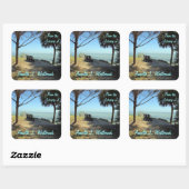 Sticker Carré Carte Riverview No 1 personnalisée (Feuille)