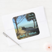 Sticker Carré Carte Riverview No 1 personnalisée (Enveloppe)