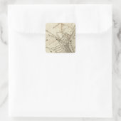 Sticker Carré Carte routière de Philadelphie (Sac)