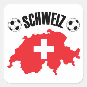 Sticker Carré Carte Schweiz Fussball Suisse