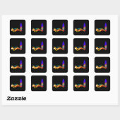Sticker Carré Carte Surf colorée (Feuille)