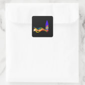 Sticker Carré Carte Surf colorée (Sac)